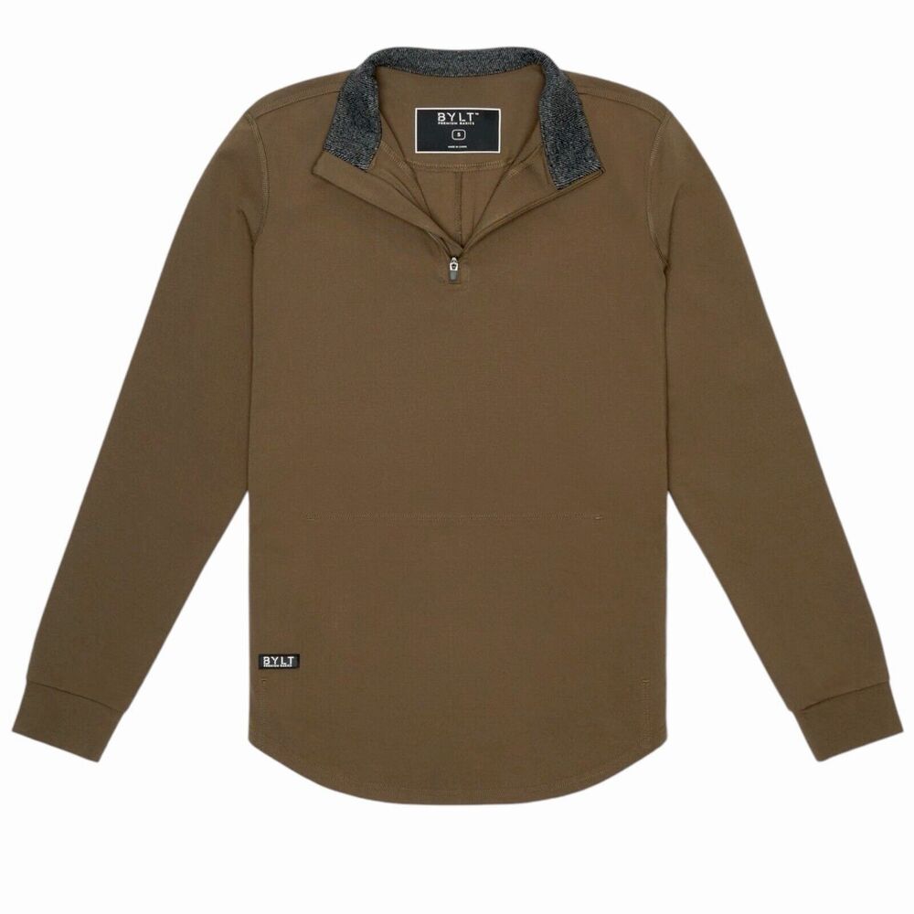 BYLT Basics Brown Quarter-Zip Jacket